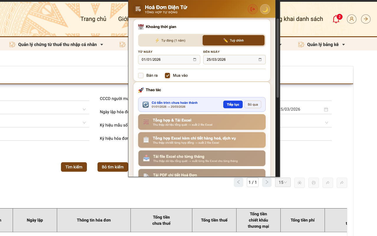 Resume tiến trình